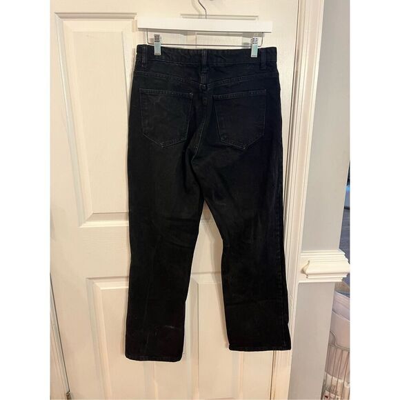 Zara Denim Black Button Fly Wide Leg Jeans sz 8 EUC - Picture 5 of 8